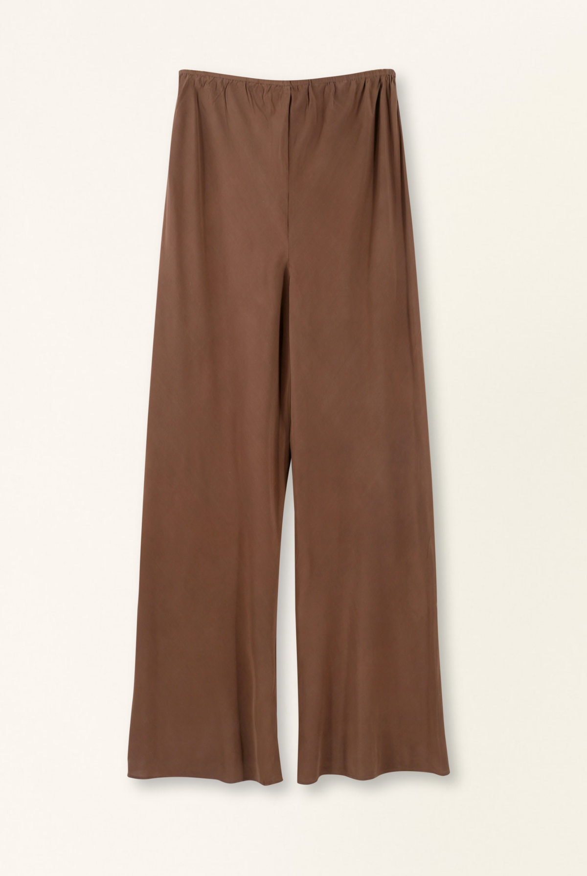 Brown wide-leg pants on a white background