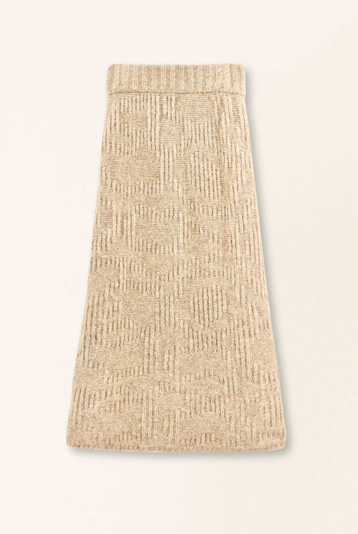 Beige textured skirt on a white background