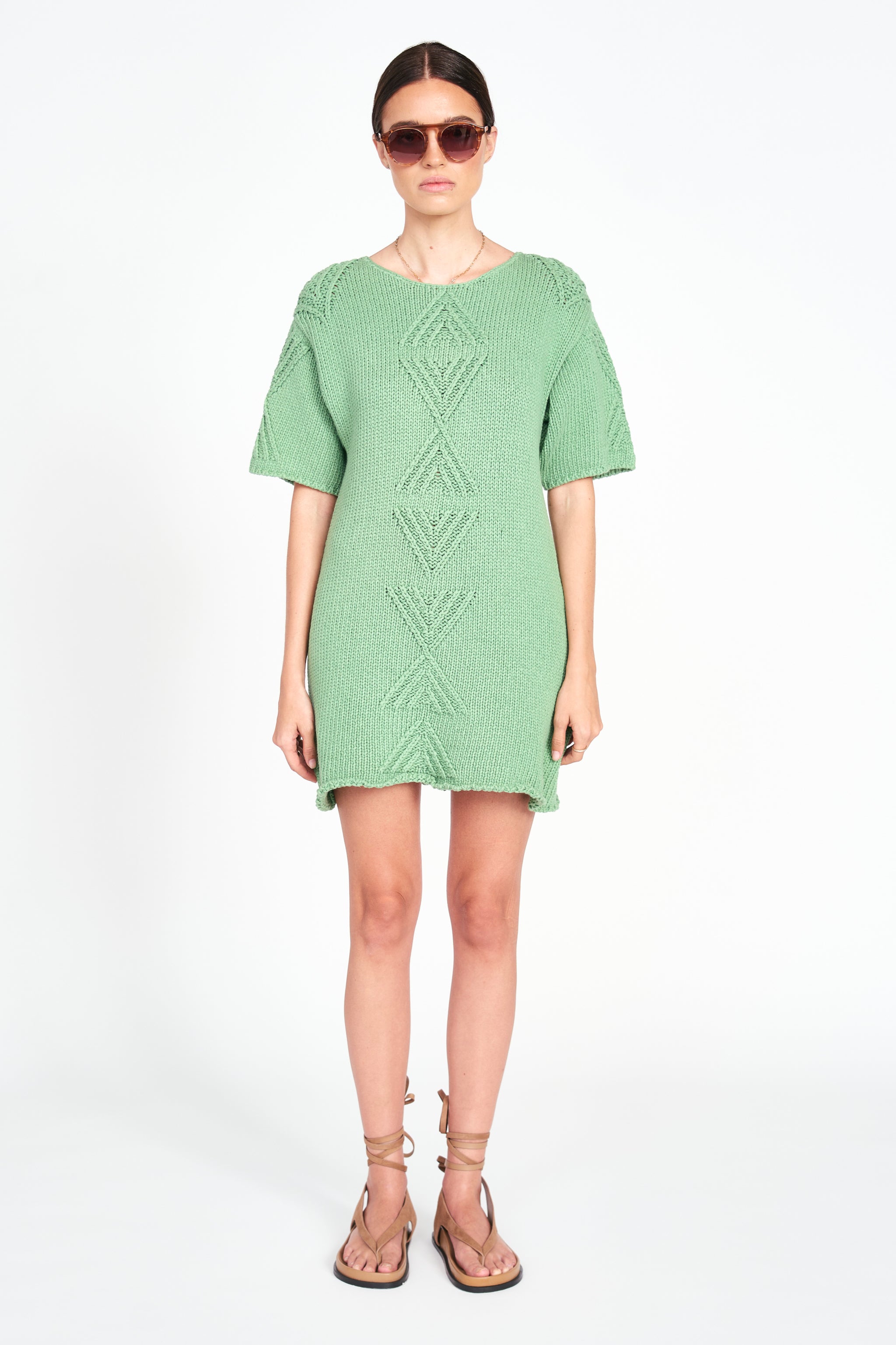 Water mirror knit dress (Green)