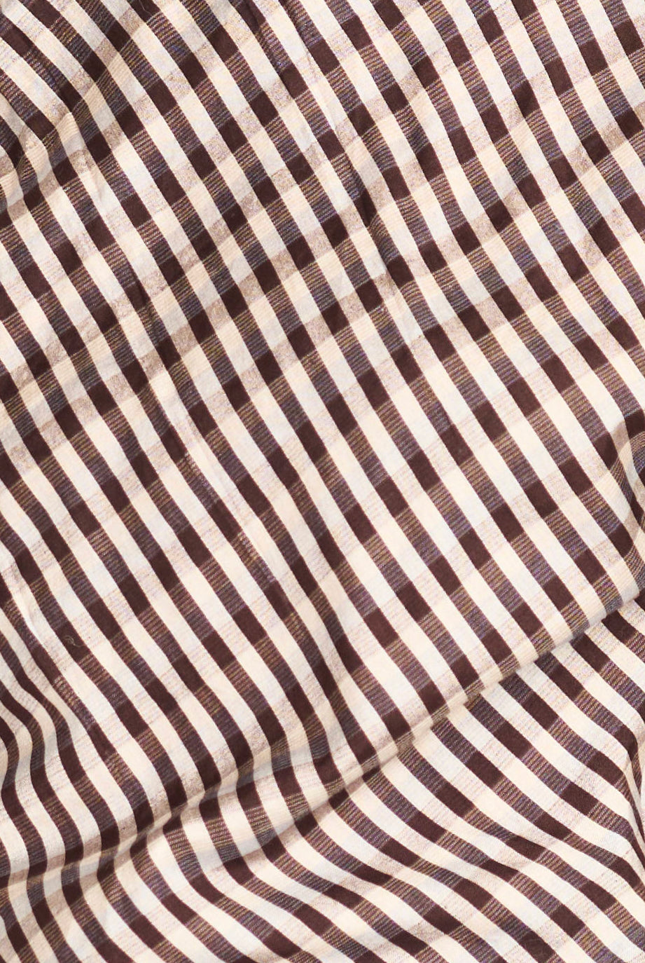 Close-up of brown and beige striped fabric