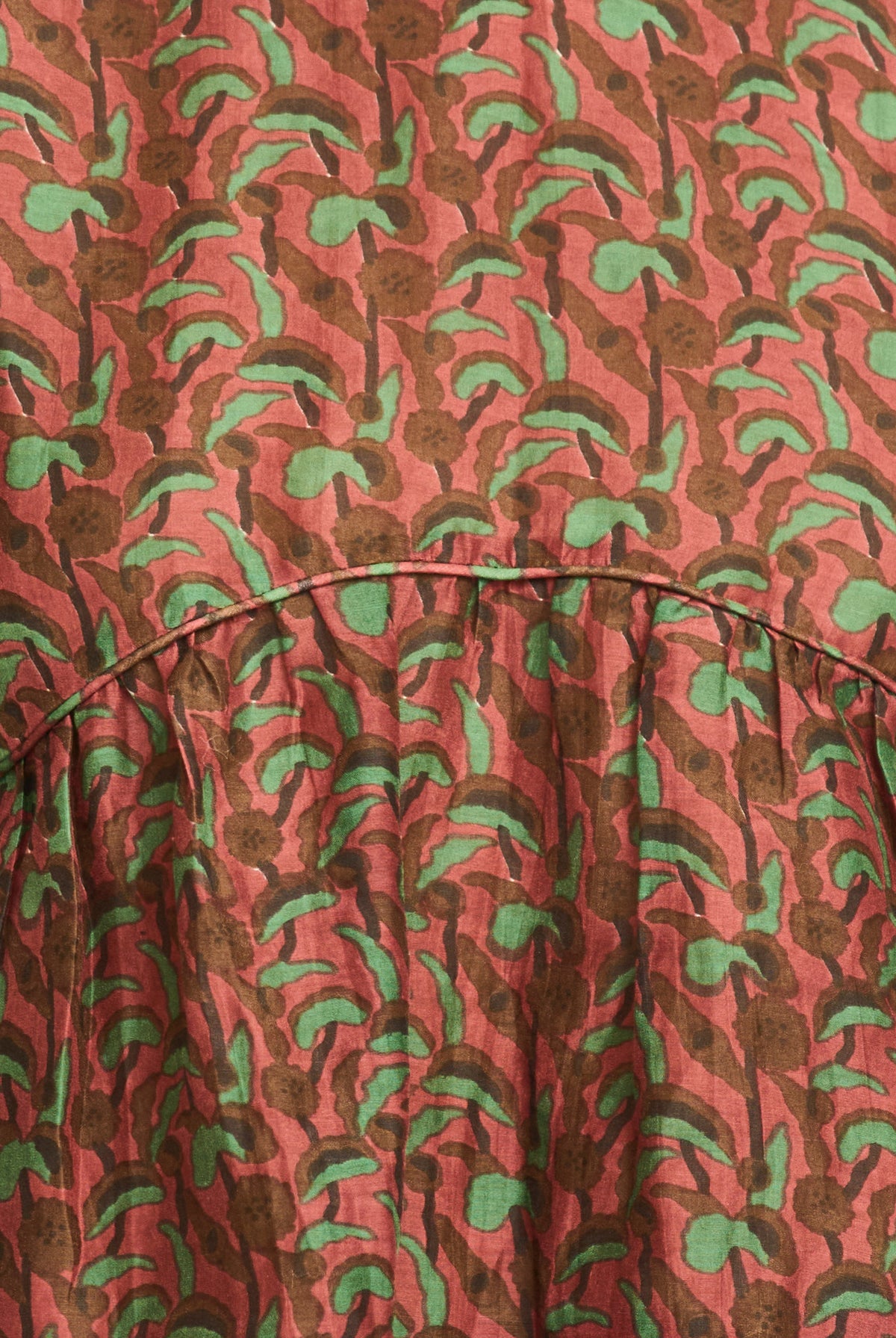 Close-up of fabric with a red and green pattern