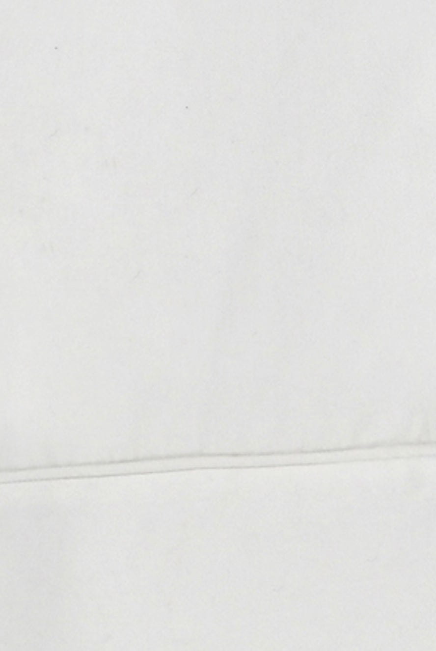 Girl wearing MIRTH women's button up long sleeve kyoto shirt in white cotton poplin