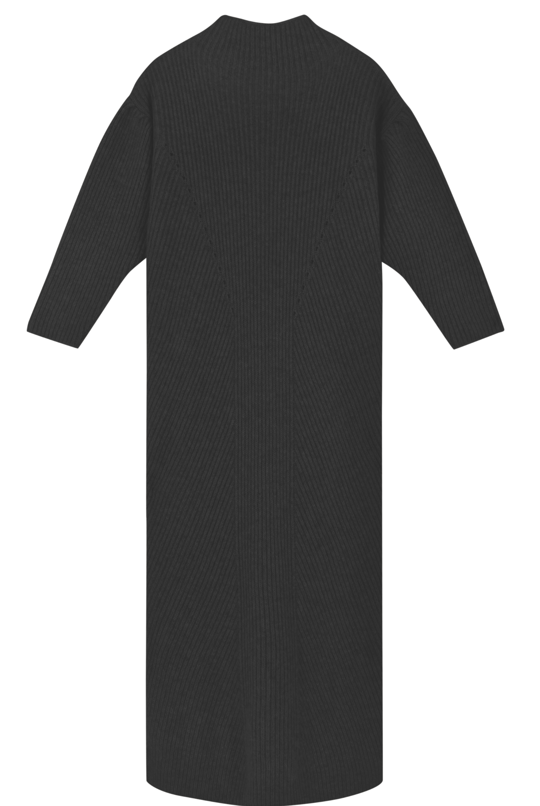 Girl wearing MIRTH women's knit pichu pichu sweater dress in black wool