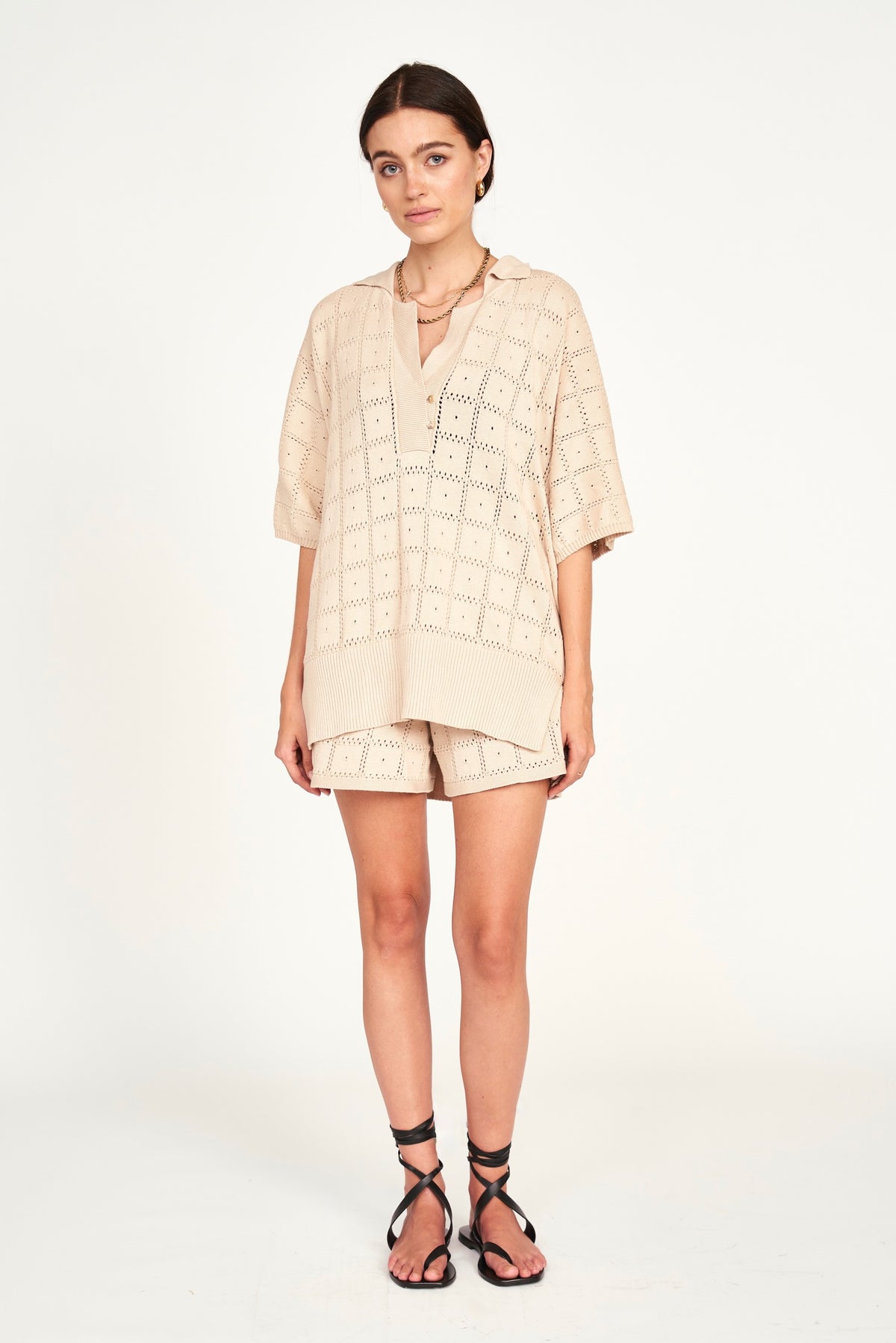 Adelaide Pointelle Knit Top Shell