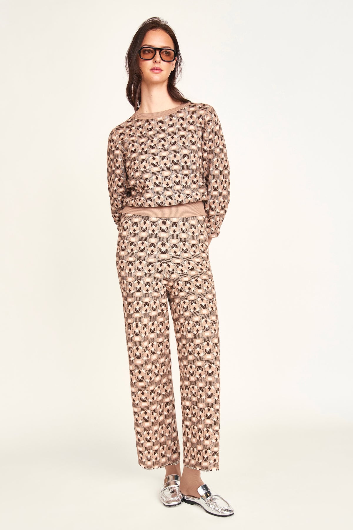 Dover Knit Pant in Milkweed Coeur Jacquard – MIRTH