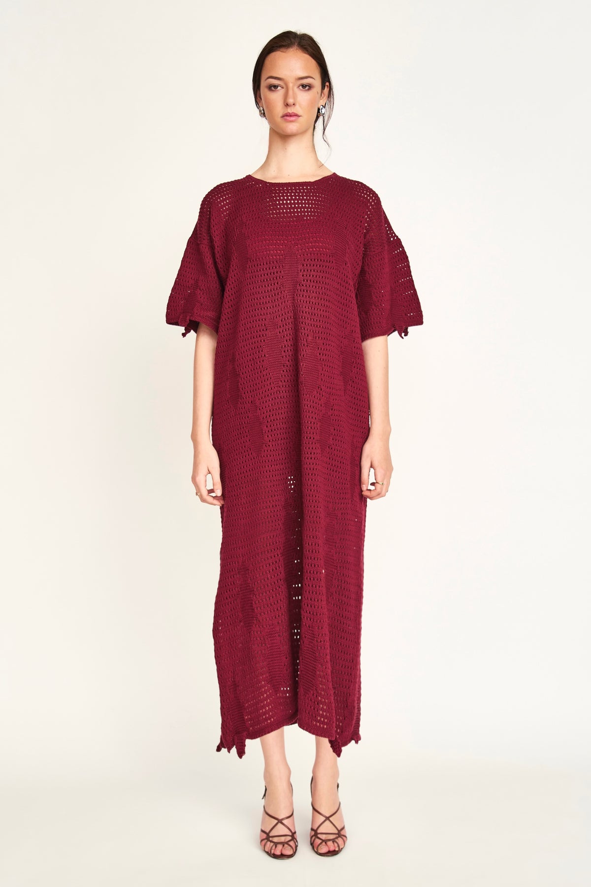 Madagascar Pointelle Dress Cherry