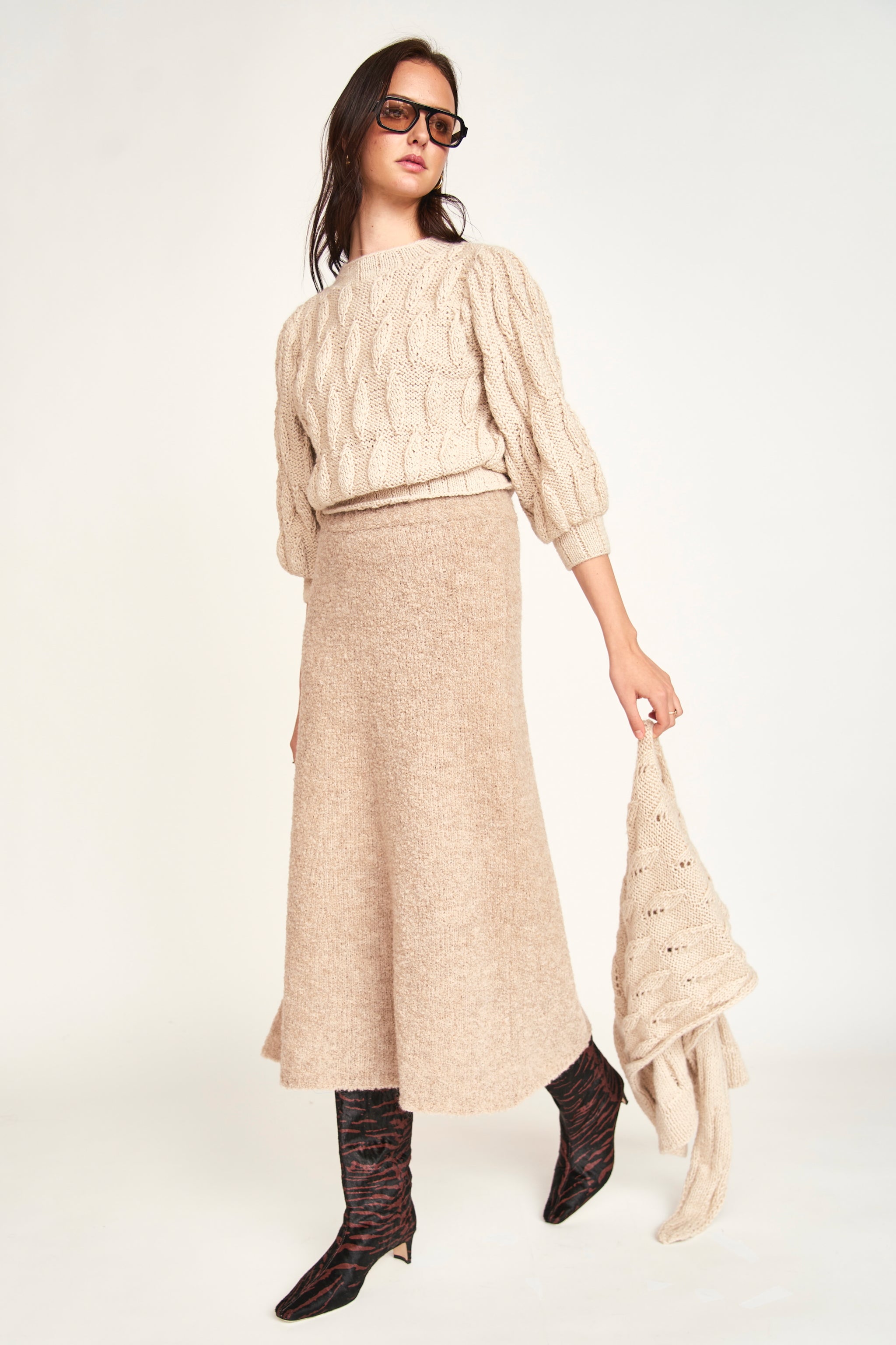 Estes Boucle Skirt in Graham Cracker – MIRTH