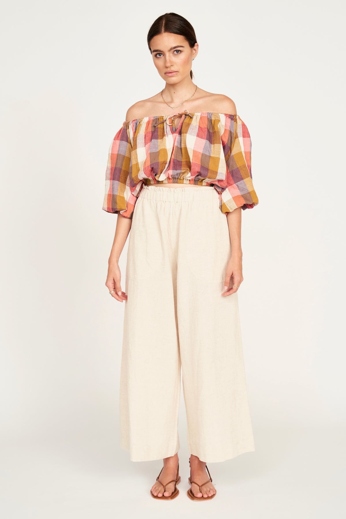 Capri Top Sunset Plaid