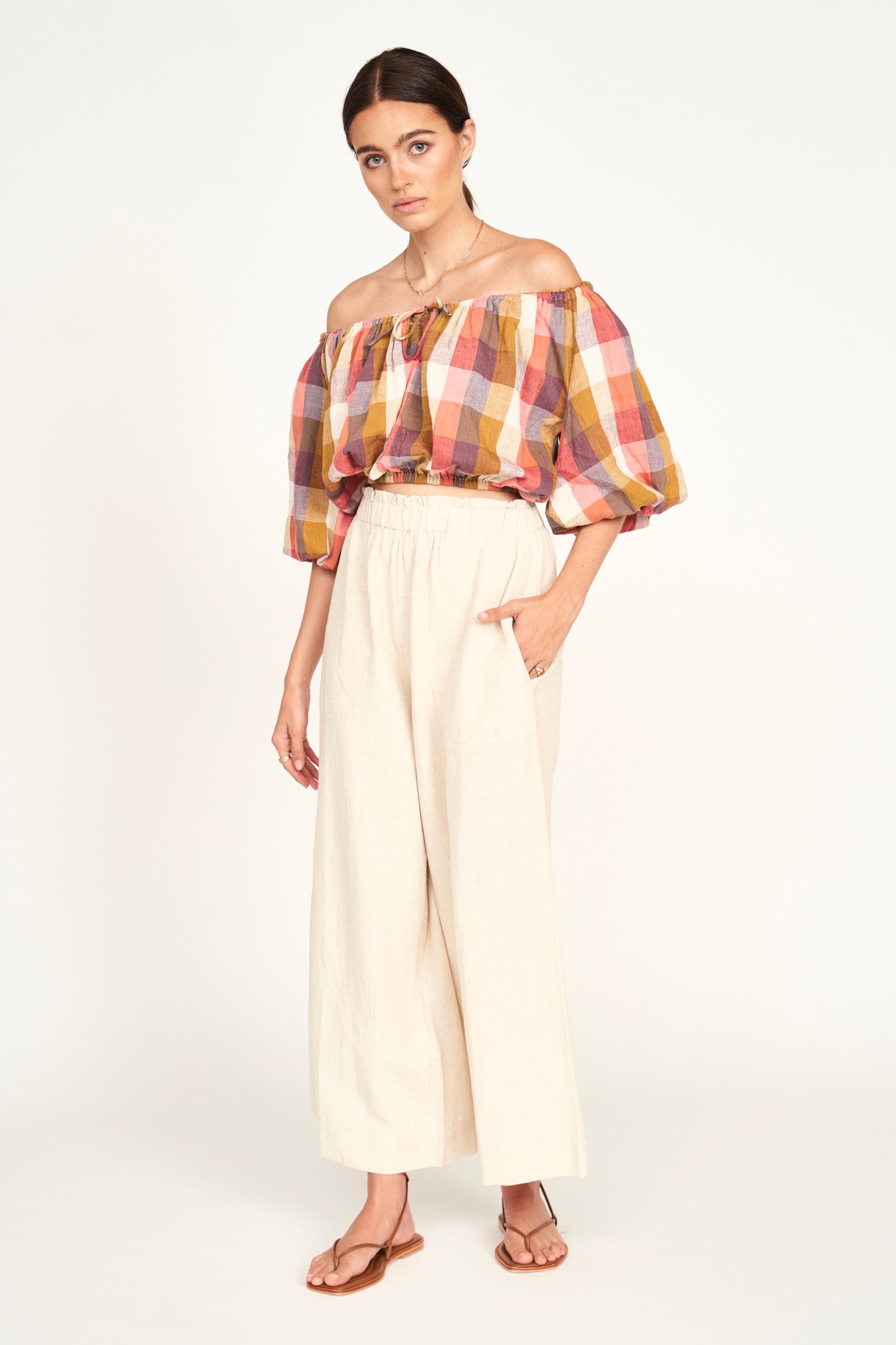 Capri Top in Sunset Plaid – MIRTH