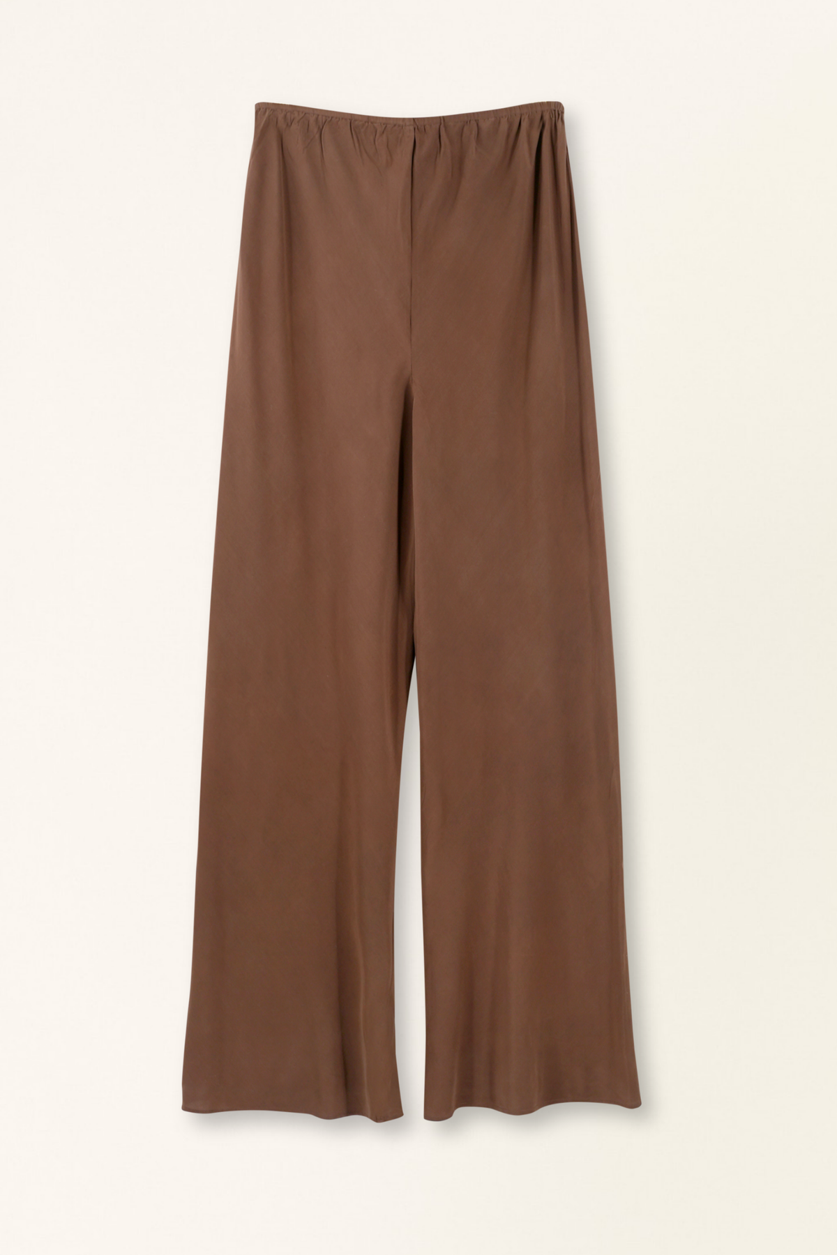 Brown wide-leg pants on a white background