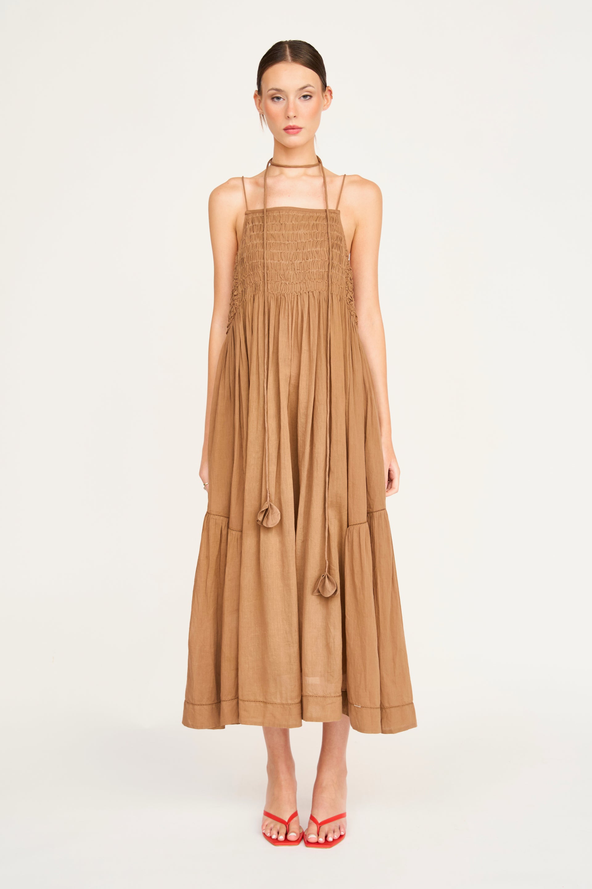 brown ankle length dress A Line Satin One Shoulder Pleated Ankle Length Mother of the Bride Dress