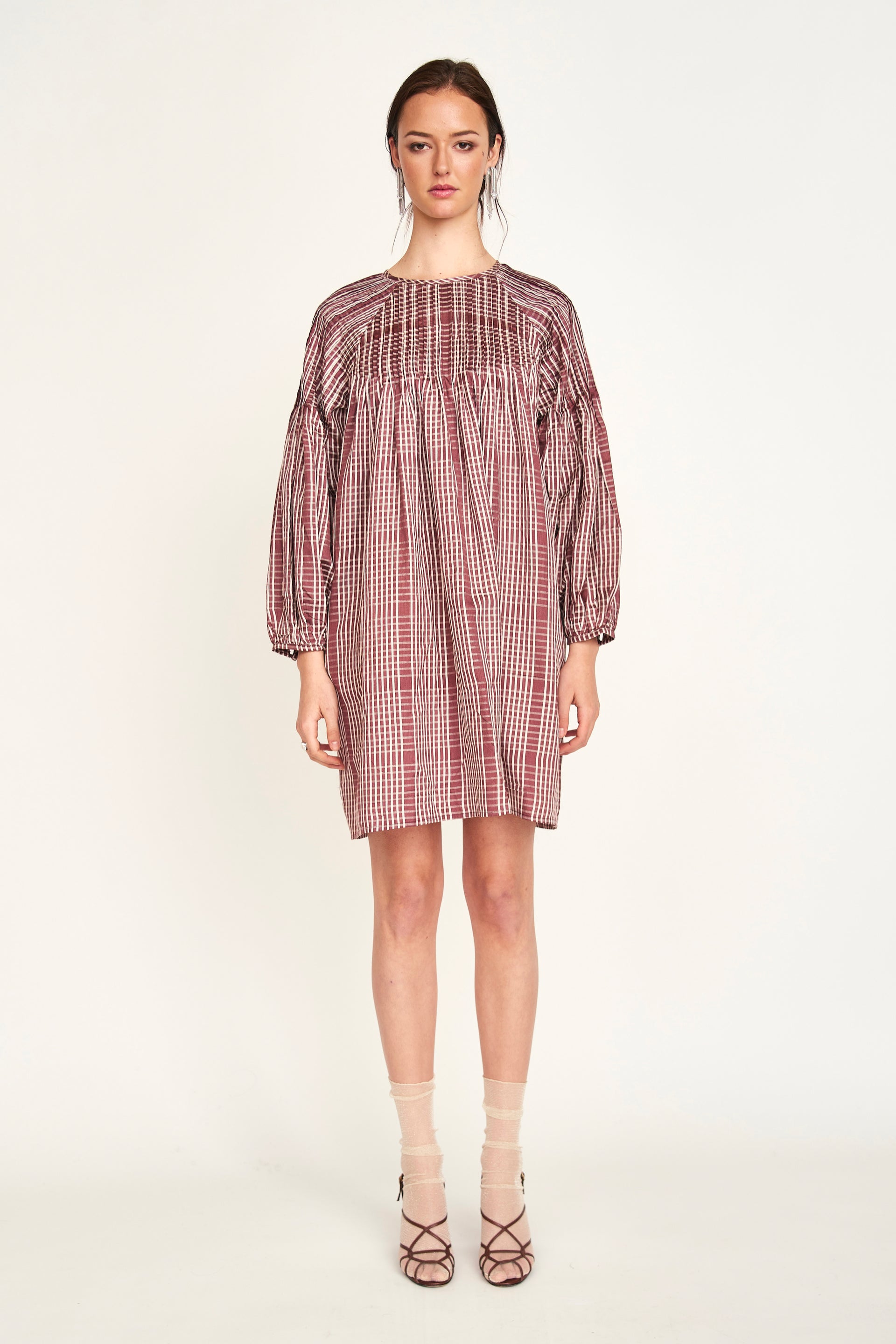 Kerala Dress Merlot Plaid