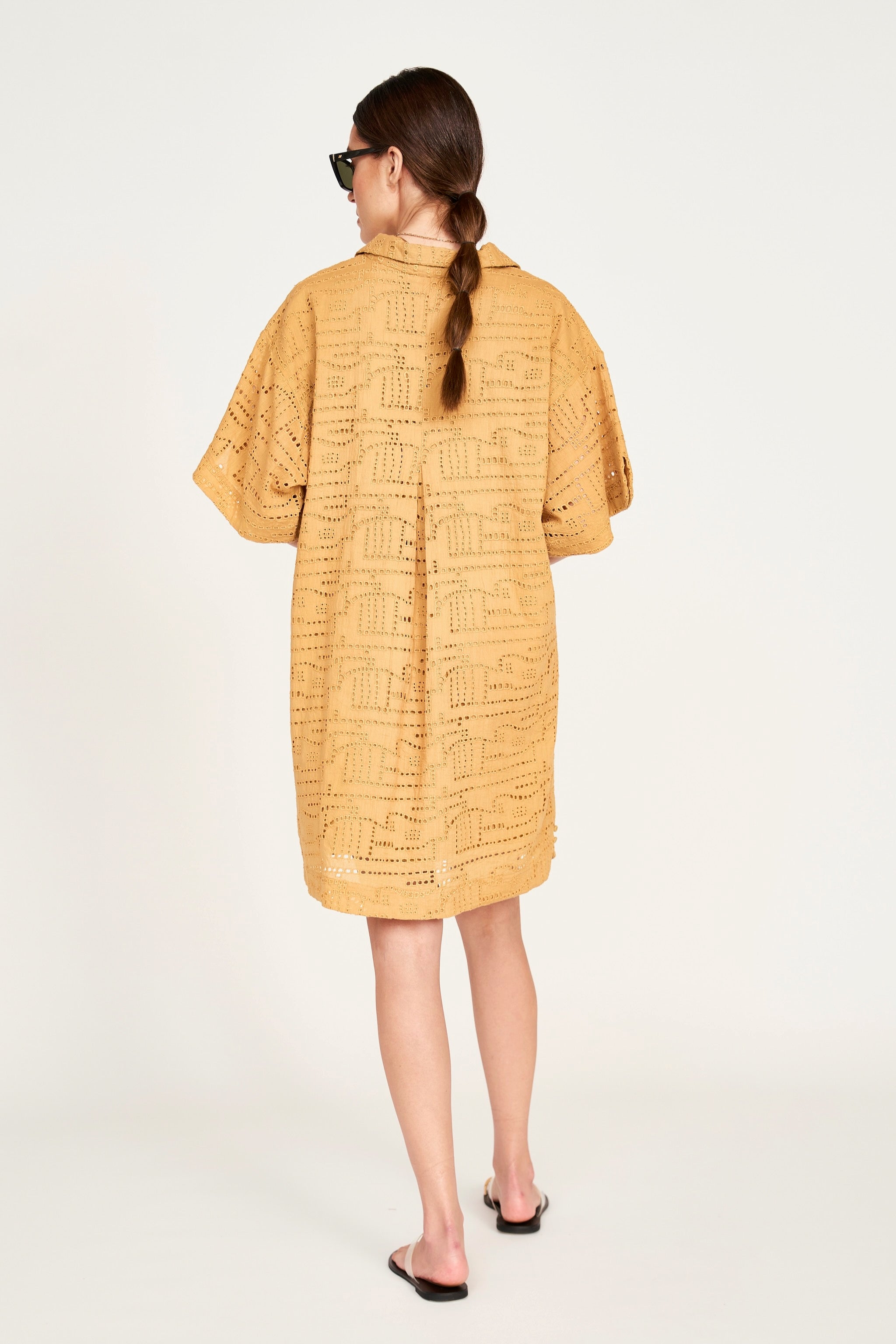 Lanai Popover Dress in Golden Eyelet – MIRTH
