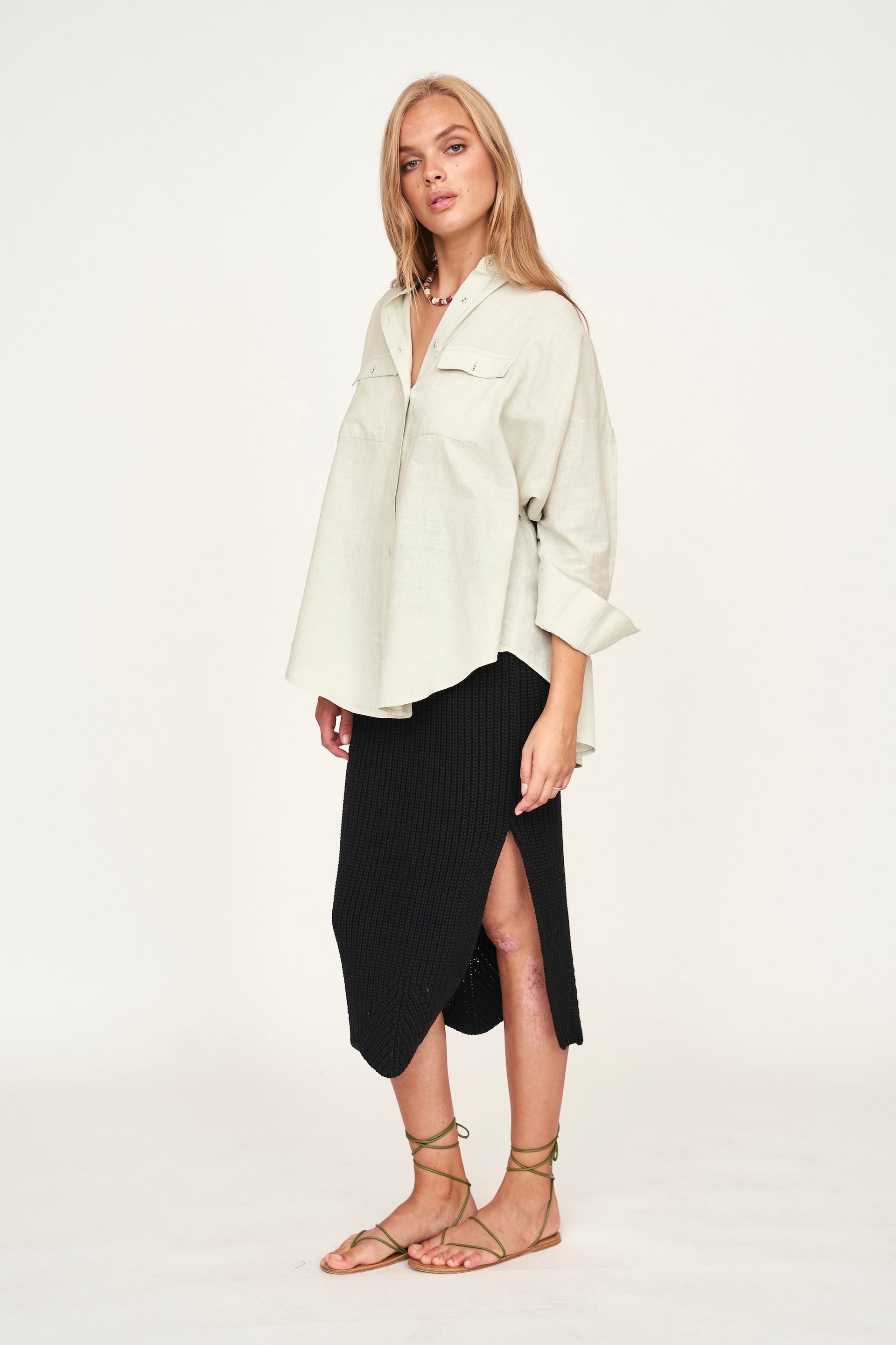 Arles Slim Knit Skirt in Black – MIRTH - Main Image