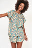 pajama short set in onyx bloom
