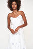 borneo slip dress in white sedona jamdani