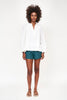 faro blouse in white jacquard
