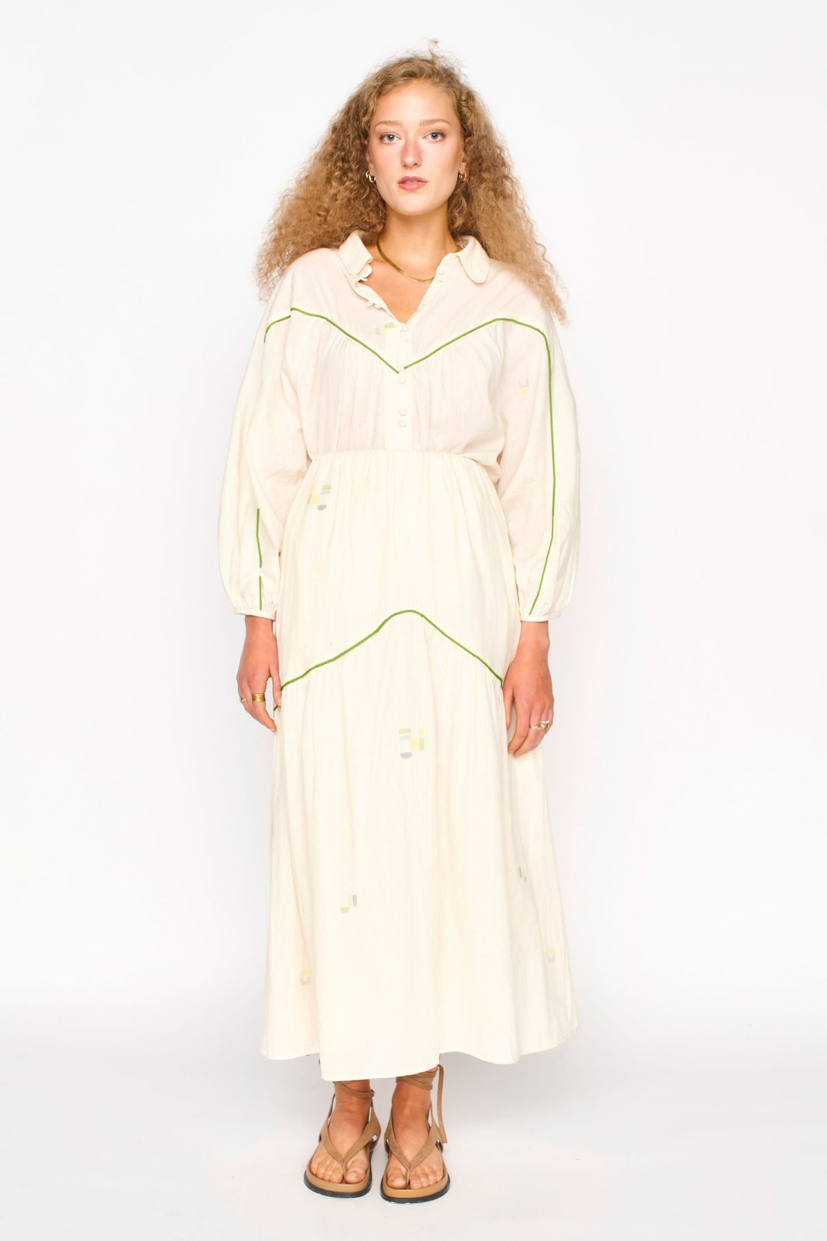 Brighton Skirt Lime Jamdani