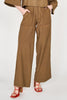 Girl wearing MIRTH women's high waist tivot pant in tannin brown cotton