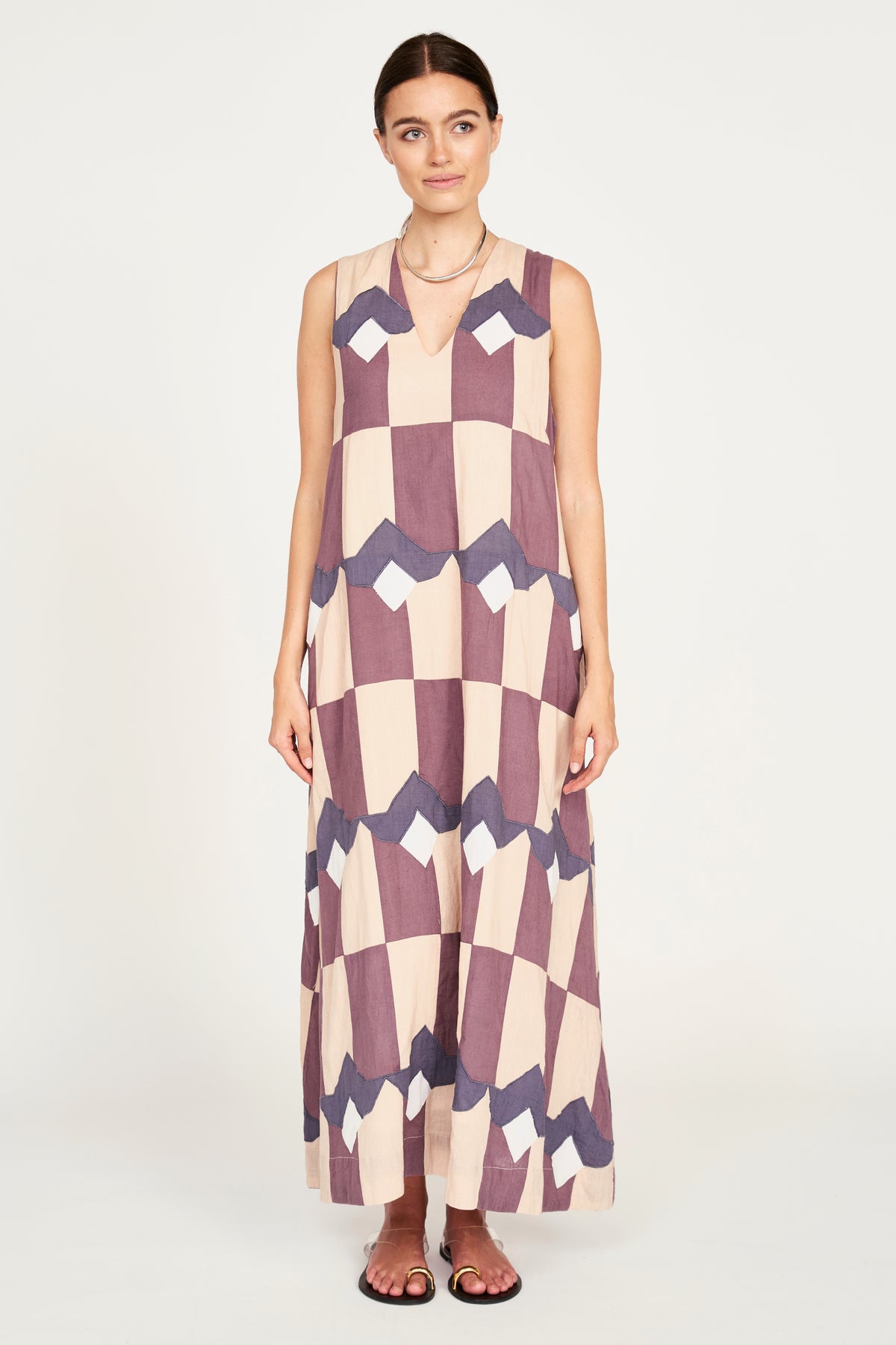 Cassis Dress in Plum Origami