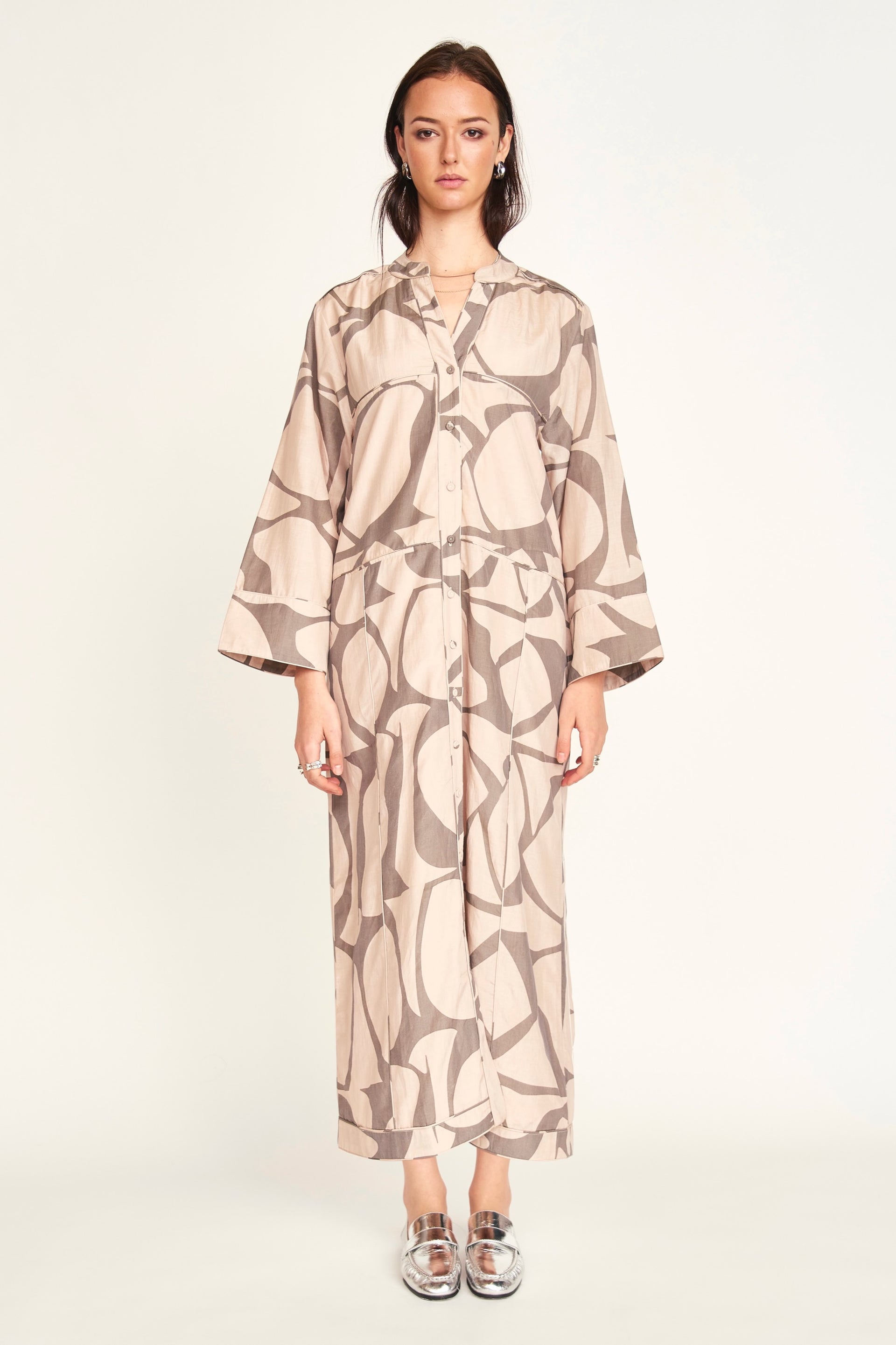 Malmo Dress Putty Jurassic