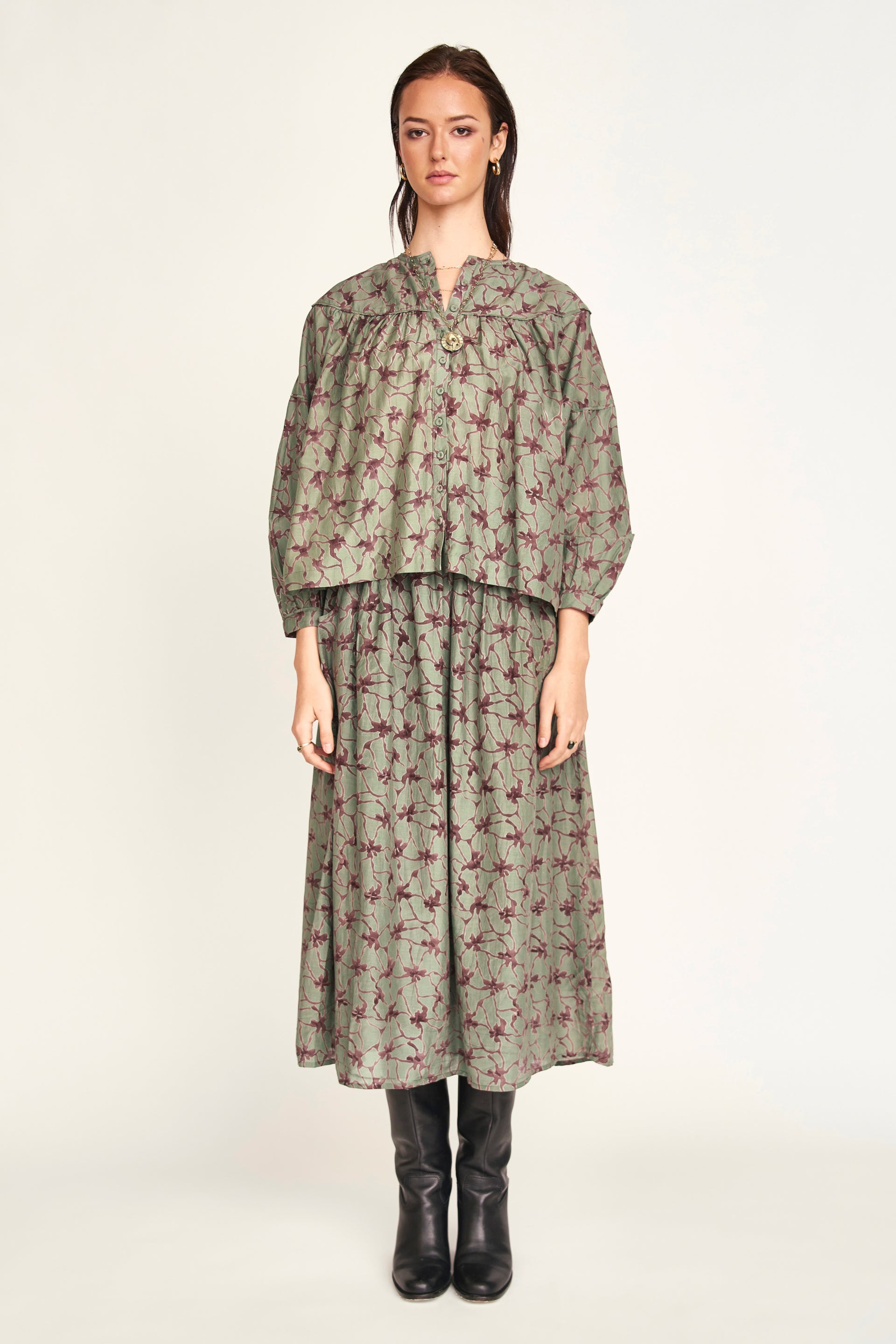Oslo Blouse Shadow Kudzu