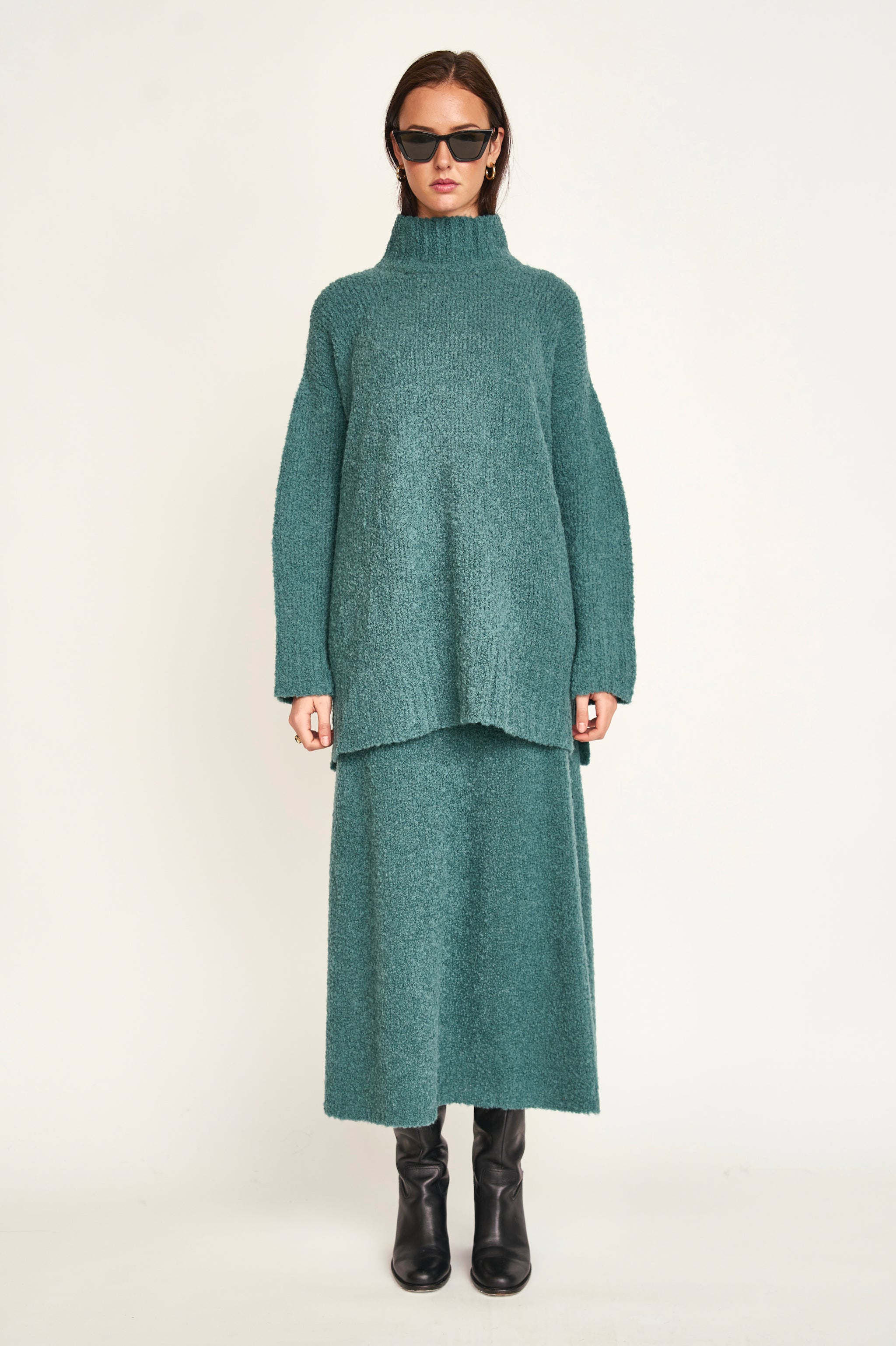 Salida Boucle Turtleneck in Spruce – MIRTH