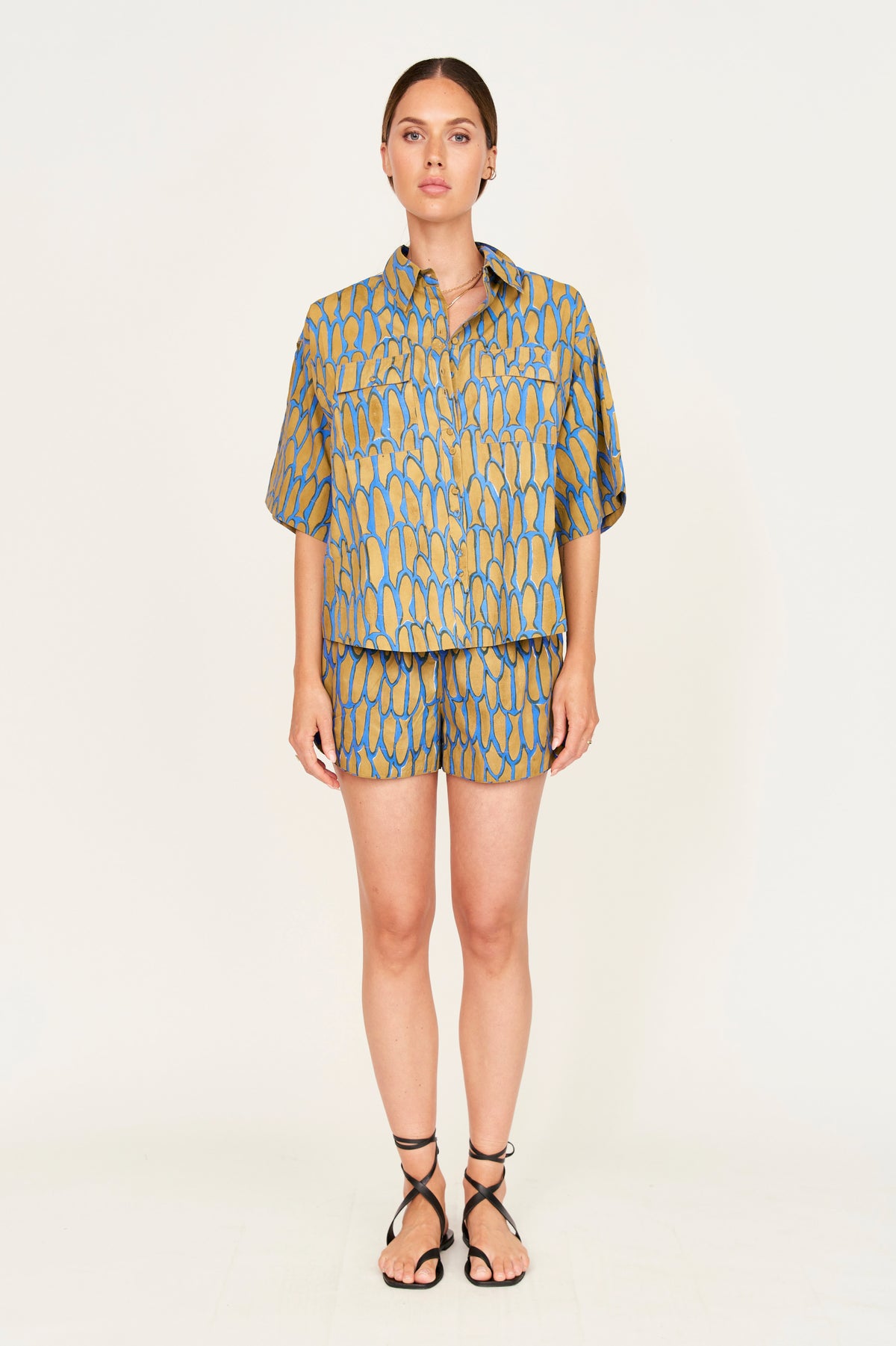 Kyoto Short Sleeved Shirt Bluefish