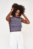 shoreditch smocked open side top in petunia