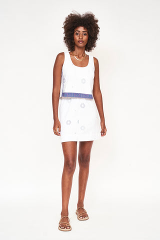 Hudson Miniskirt in White Sedona Jamdani