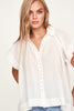 kerala short sleeved blouse in white pinstripe