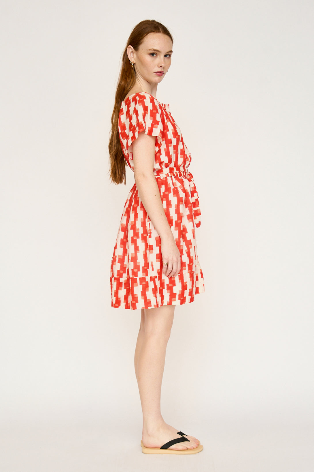short cherry dress Love the Label Miss Cherry Print Audrey Short Sleeve Dress Miss Cherry Print / XS