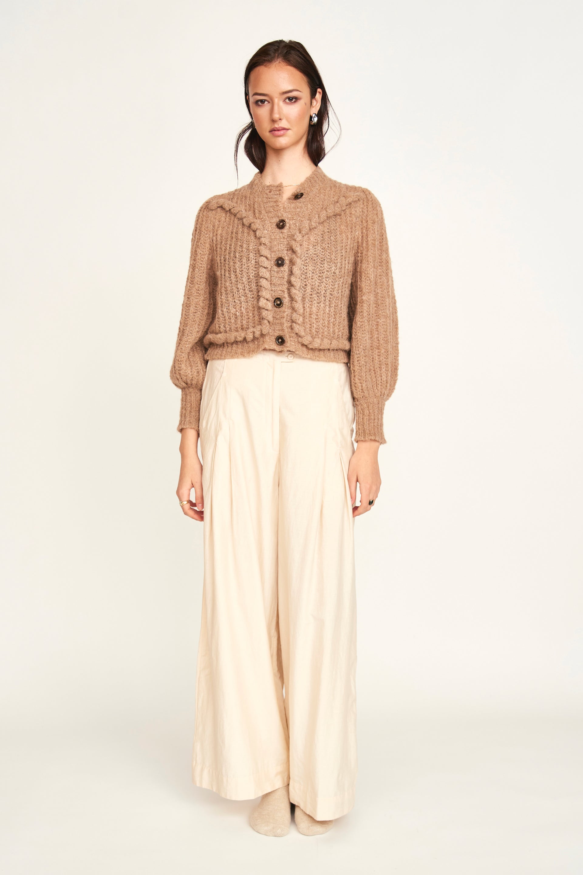 Moritz Embroidered Cardigan Brownie