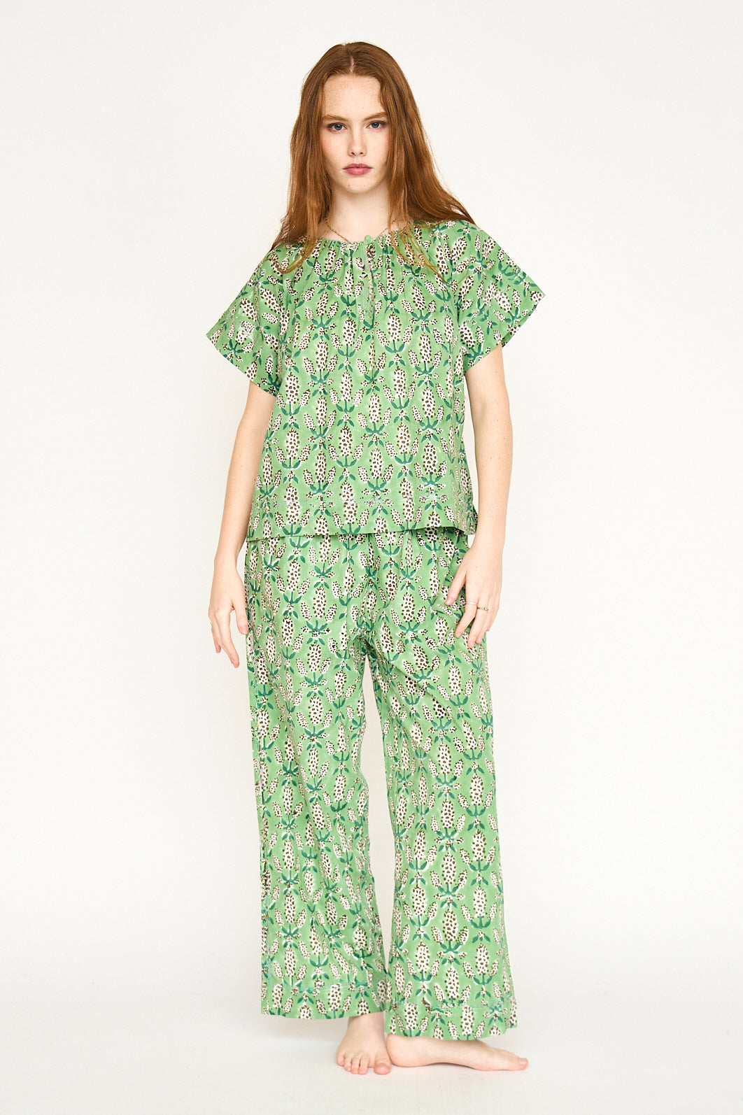 Mirth Pajama Pant Set in Wallflower – 100% natural fiber