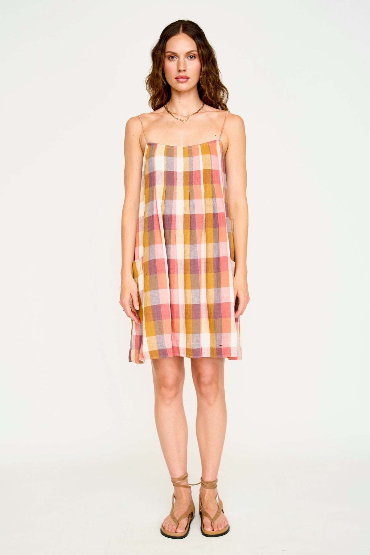 Zuma Short Dress Sunset Plaid
