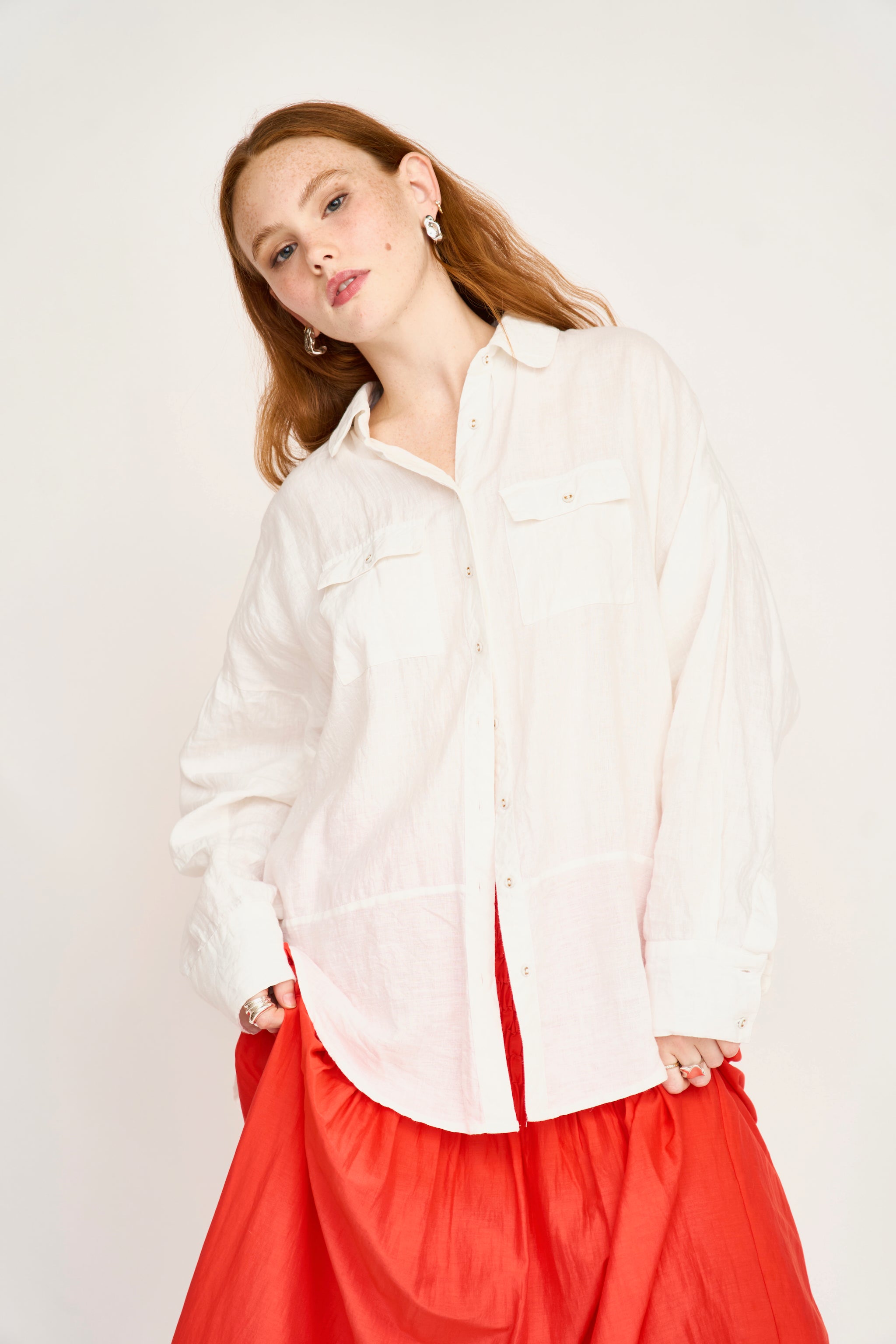 Kyoto Shirt in White Linen – MIRTH