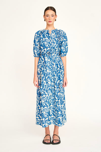 Somerset Dress in Indigo Heka – MIRTH
