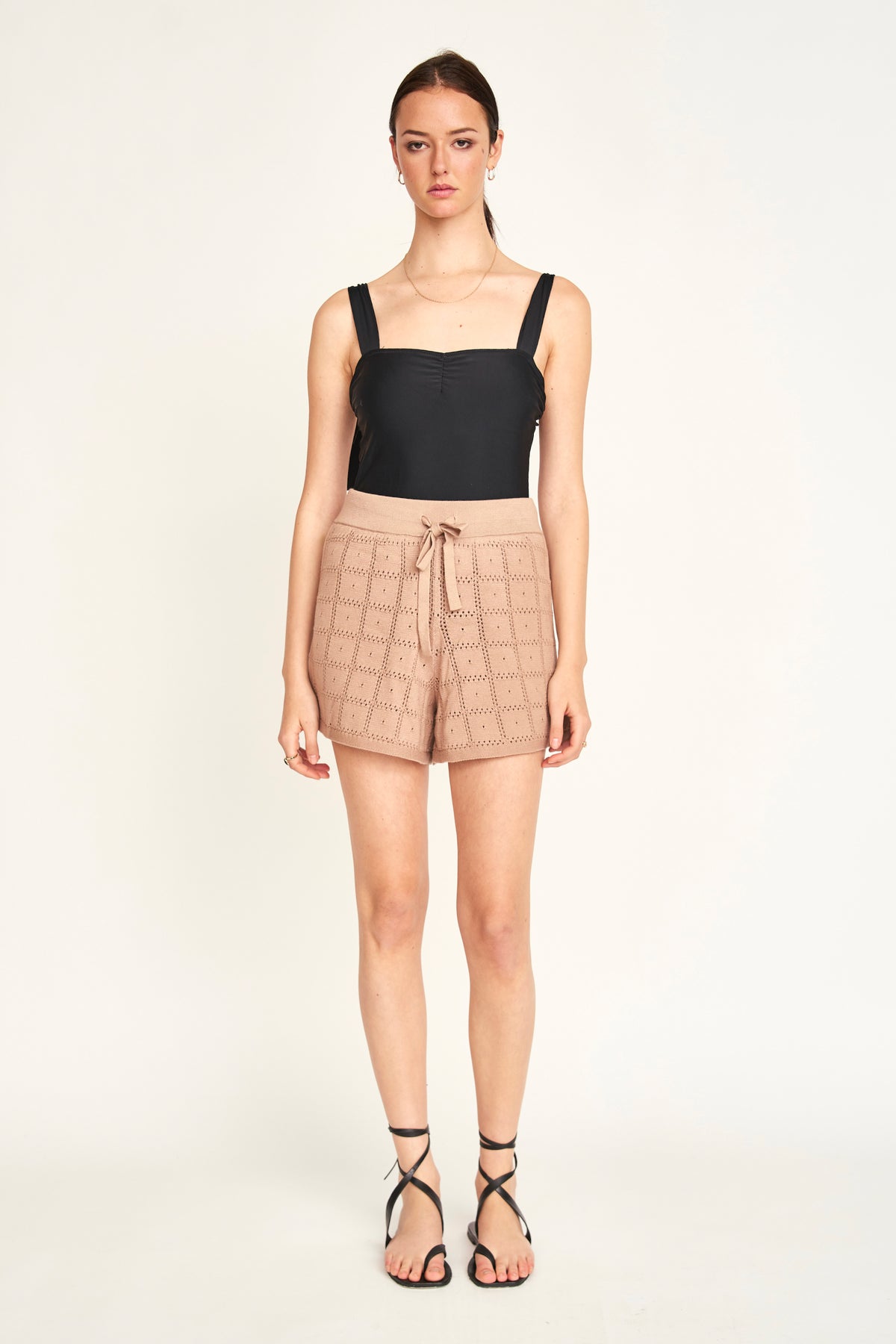 Petra Pointelle Knit Short Mocha