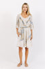 seville short dress in grecian jamdani