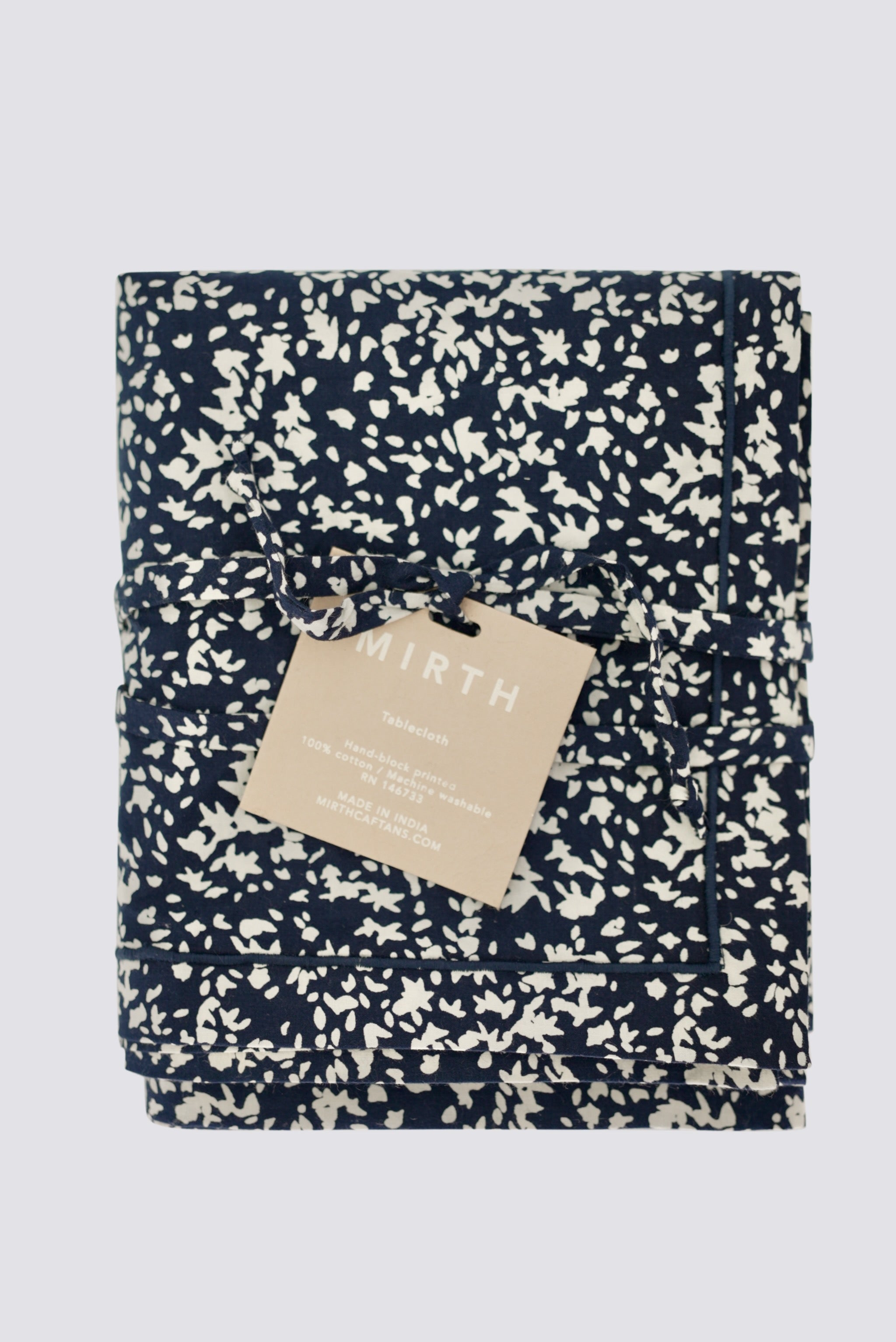 tablecloth in navy field flower