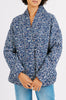 bruges short jacket in quilted blue thistle