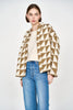 bergen jacket in tannin/ecru patchwork