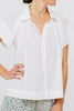 kerala short sleeved blouse in white pinstripe