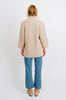 verbier open ribbed cardigan in sand