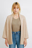 verbier open ribbed cardigan in sand
