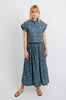 annecy cropped top in quilted blue thistle