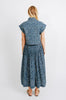 annecy cropped top in quilted blue thistle