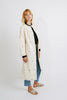 ladakh jacket in cream with blue jamdani