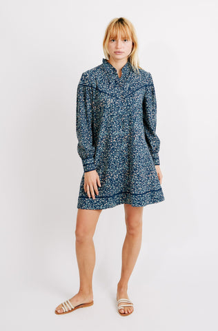 montrose short dress in blue thistle
