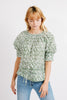vienna drawstring waist blouse in ivy *further reduced*